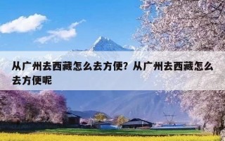 从广州去西藏怎么去方便？从广州去西藏怎么去方便呢