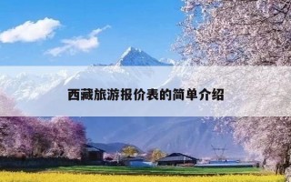 西藏旅游报价表的简单介绍